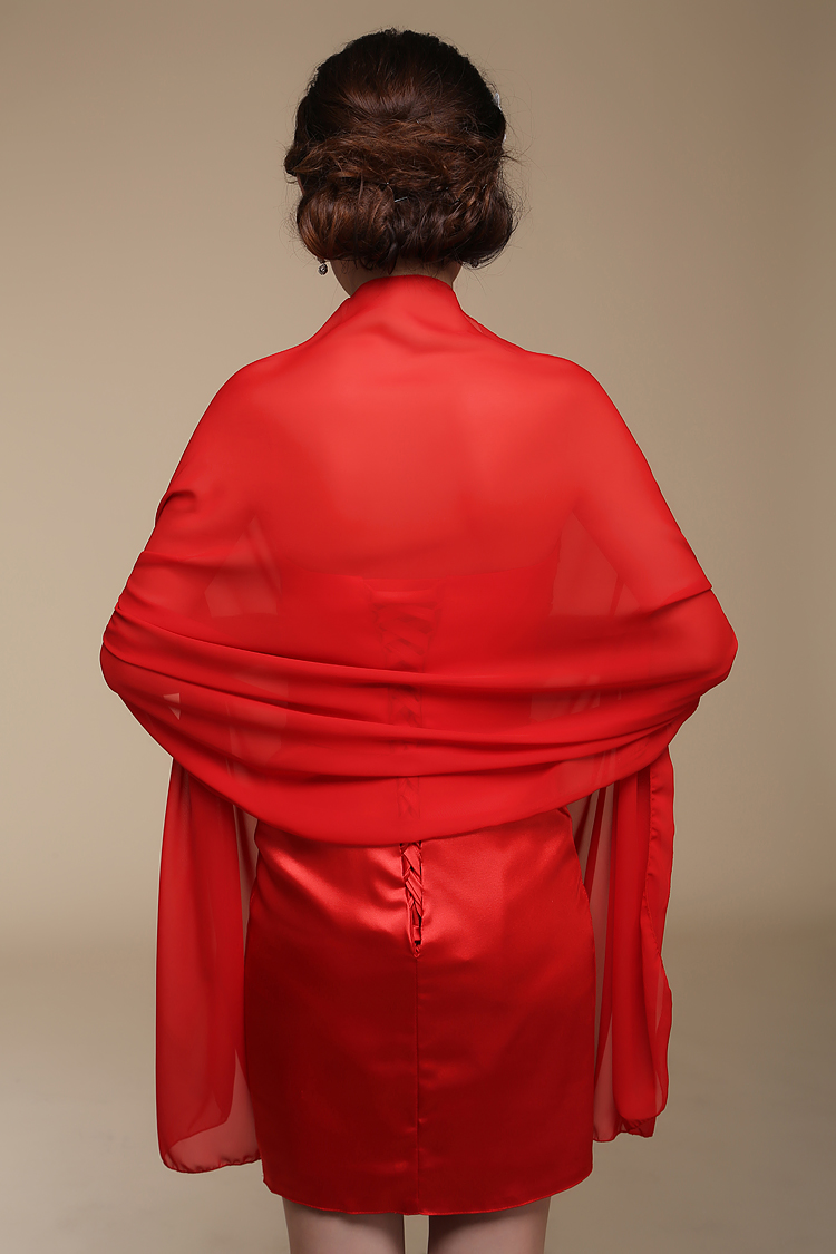 Long Chiffon Bride shawl Bridal Wraps Sunscreen Scarves Size 150cm*40cm Red Purple Pink Yellow Or Custom Color