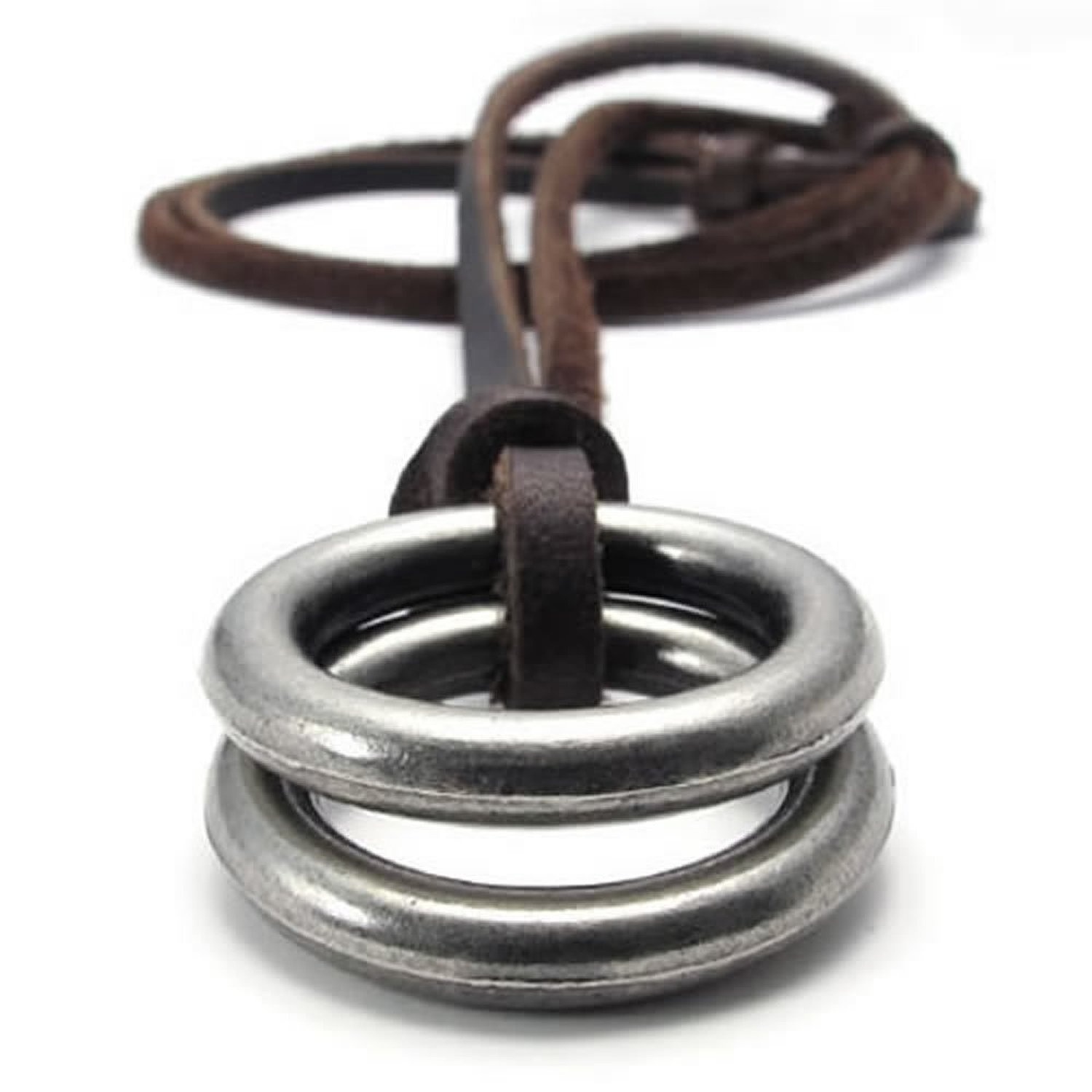 Jonline24h Vintage Style Alloy Double Ring Pendant Adjustable Leather Cord Mens Necklace Chain, Silver
Jonline24h Vintage Style Alloy Double Ring Pendant Adjustable Leather Cord Mens Necklace Chain, Silver