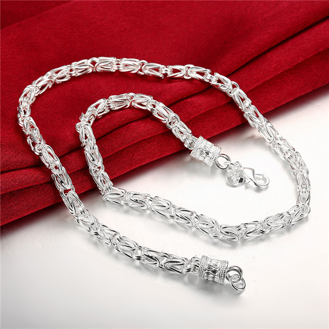 Brand new New leader necklace Men sterling silver plate necklace SN048,fashion 925 silver Chains necklace factory direct sale christmas gift