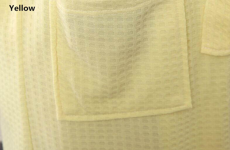 Wholesale-Towel Bath Robe Dressing Gown Unisex Men Women Sleeve Solid Cotton Waffle Sleep Lounge Bathrobe Peignoir Nightgowns Lovers Robes