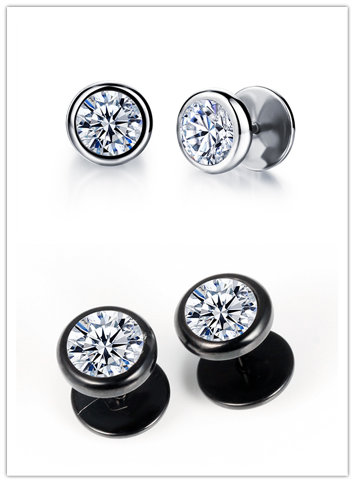 2 Pair/ Lot Unisex Plugs Piercings Stainless Steel Round Arrow Cubic Zirconia Crystal Illusion Tunnel Earrings Screw Back Gothic Jewelry, Golden;silver
2 Pair/ Lot Unisex Plugs Piercings Stainless Steel Round Arrow Cubic Zirconia Crystal Illusion Tunnel Earrings Screw Back Gothic Jewelry, Golden;silver