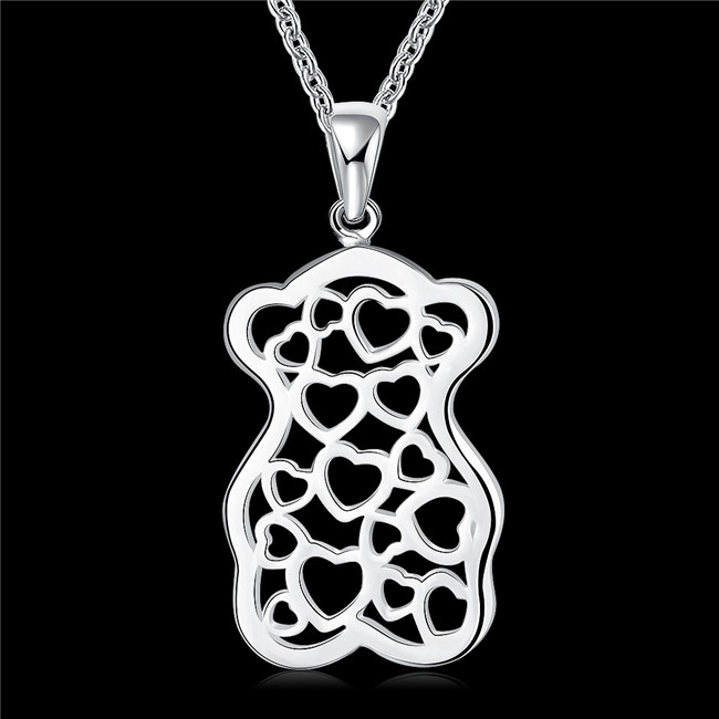 High grade women's snowflake shape Pendant Necklace white gemstone sterling silver plate necklace STSN771,new fashion 925 silver necklace