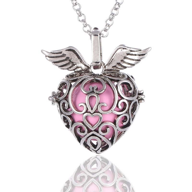 Heart Strawberry Sound pearl cage lockets Pendant Necklaces Opening floating Sound bead Lockets necklace For pregnant woman Jewelry от DHgate WW