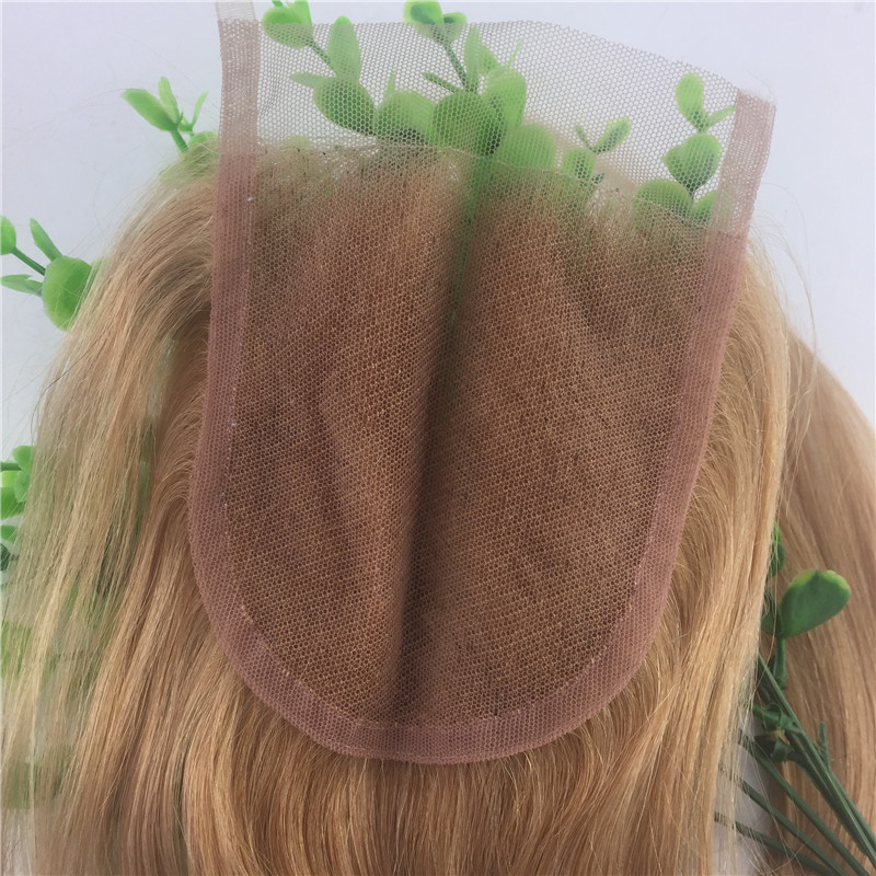 Large Stock Colorful 27 Straight Lace Closure Blonde Brazilian Virgin Human Hair 4x4 Frontal Closure Wholesale 8 Inch To 20 Inch