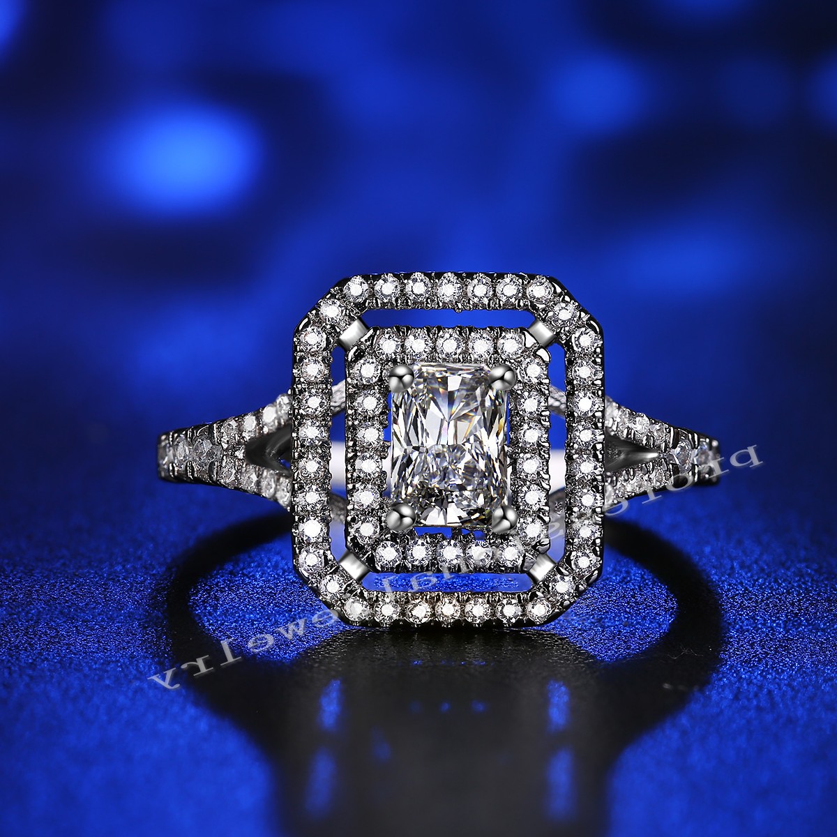 10K Gold White Topaz Simulated Dia Women's Wedding Ring (Sizes 5-11)