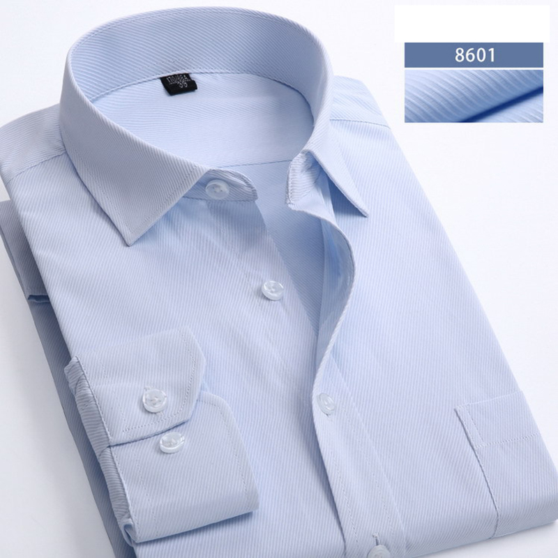 Wholesale-Men Shirt Striped Shirt Men Brand Business Casual Long Sleeve Turn-down Collar Striped Men Dress Shirt Men Clothes IF2011