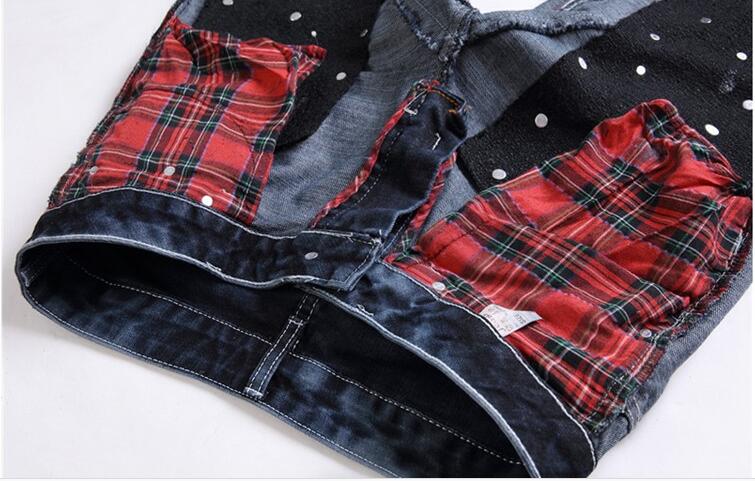 Hot Sale Mens Jeans 2016 New Ripped Elatic Jeans Fashion Designer Biker Jeans Casual Men Clothes Skinny Jeans Slim Fit