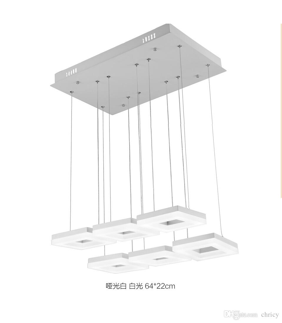 Modern Style Simplicity LED Pendant Lights Metal Acrylic Chandelier Lighting Lamp Fixture for Living Room/Bedroom/Dining Room 3/6 Heads