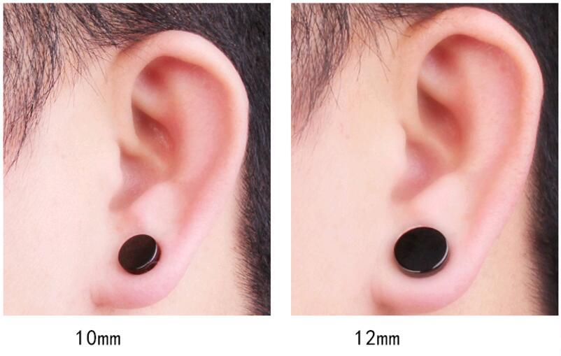 Stainless Steel Punk Style Male/Female Magnetized Round Ear Clips Multiple Diameter Options: 6mm, 8mm, 10mm, 12mm
