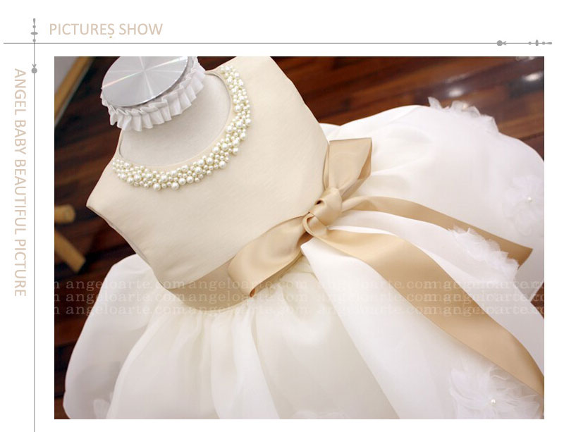 Champagne Summer Sleeveless girls Tutu Dresses For Wedding,Girl Christening Gown,infant birthday outfit Princess