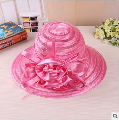 Newest Mesh Kentucky Derby Church Hat For Women Organza Hat Wide Brim Flat Caps 9 Colors Free Shipping