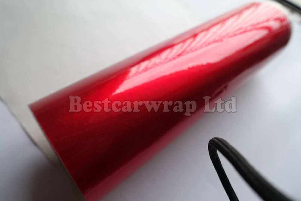 Blood Red Gloss Metallic Vinyl Wrap For WHOLE Car wrap covering foil With Air bubble Free Low tack glue like 3M quality 1.52*20M/Roll 5x67ft