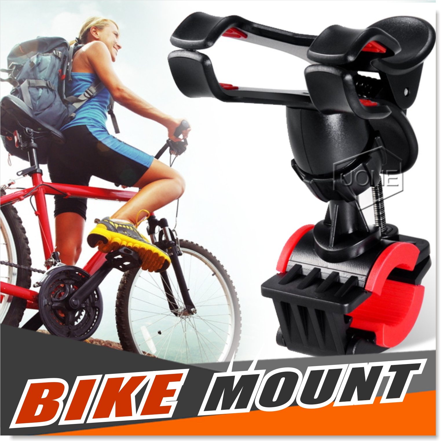 

Bike Mount,Motorcycle Bicycle Handlebar Holder Stand for Smart Mobile Phones GPS MTB Support iPhone 6 plus/6/5s//5/4S/4, GPS Devices, Black