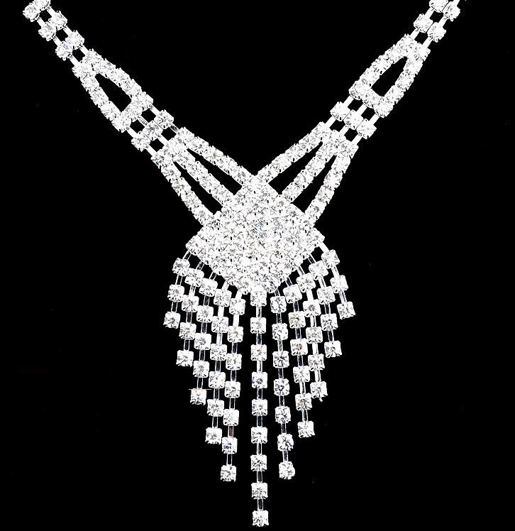 Four pcs jewelry set Crystal Wedding Crown Earrings Necklace Tiaras rings bracelet Accessories Fashion Headdress HT122