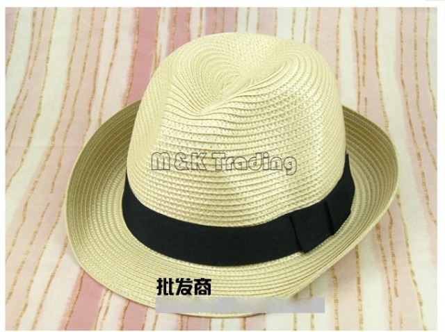 Wholesale Straw Panama Hats Sun Protection Stingy Brim Hat 15 Colors Mixed Vogue Caps Choose Free Ship