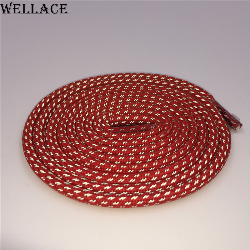 Weiou 3M reflective rope String thick colorful shoelaces round custom logo shoe laces for trainers shoes 120cm