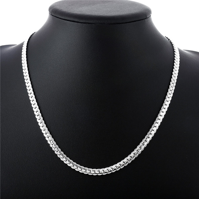 New arrival '5MM whole side necklace sterling silver plate necklace STSN130,wholesale fashion 925 silver Chains necklace factory direct sale