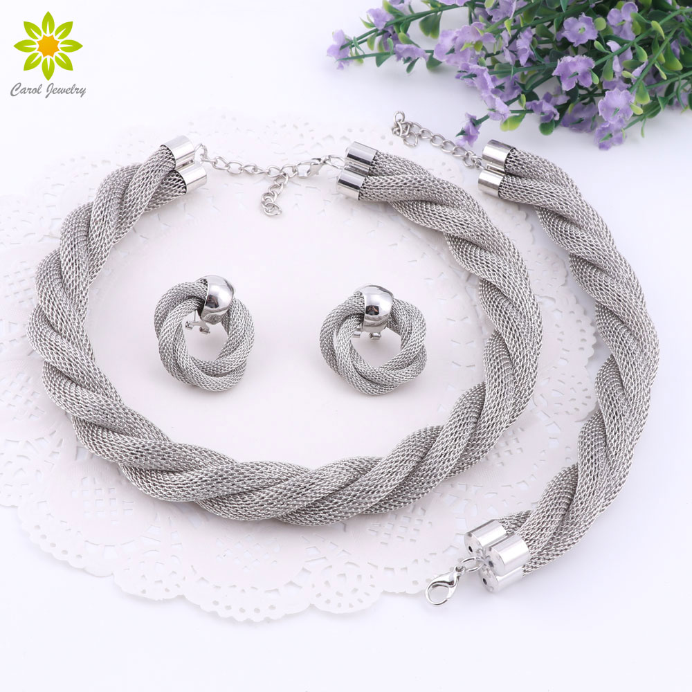 Wedding Silver Plated Necklace Sets Fine Jewelry Sets Party Women African Beads Bridal Necklace Bracelet Earrings Accessories
Wedding Silver Plated Necklace Sets Fine Jewelry Sets Party Women African Beads Bridal Necklace Bracelet Earrings Accessories