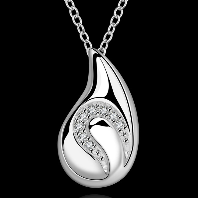 High grade horse's hoof Pendant Necklace white gemstone sterling silver necklace STSN684,fashion 925 silver necklace factory direct sale