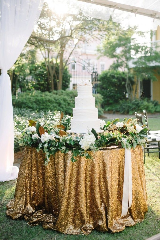 Great Gatsby wedding table cloth Gold Bling round and rectangle Add Sparkle with Sequins wedding cake table idea Masquerade Birthday Party
