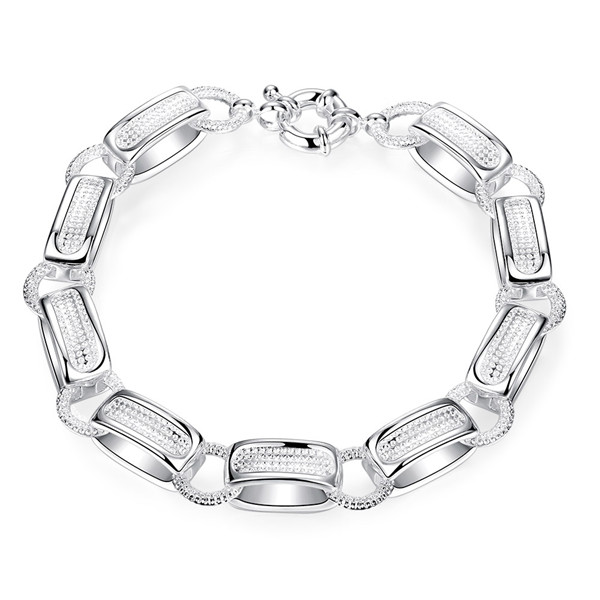 Hot sale christmas gift 925 silver Large buckle bracelet DFMCH416, Brand new fashion 925 sterling silver Chain link bracelets high grade