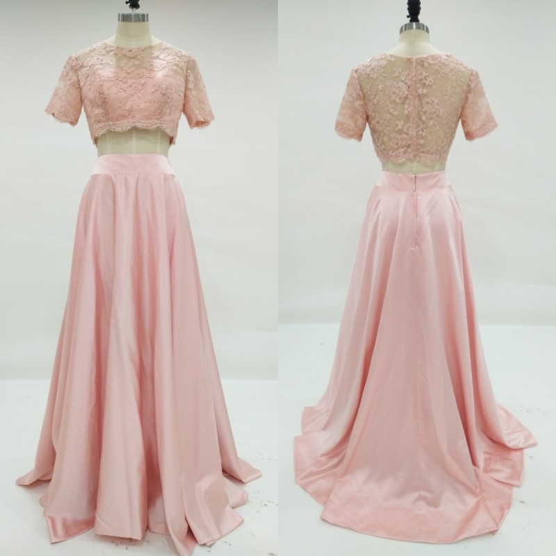New Fashion 2017 Real Photo Peach Two Pieces Prom Dresses Long Cheap Lace Short Sleeve Ruched Formal Party Gowns Custom Made EN8233, Silver
New Fashion 2017 Real Photo Peach Two Pieces Prom Dresses Long Cheap Lace Short Sleeve Ruched Formal Party Gowns Custom Made EN8233, Silver