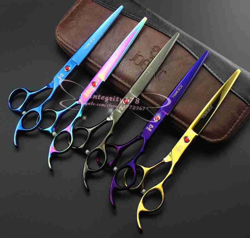 5 colors 7 inch professional hair scissors hair cutting scissors pet hair scissors purple/black/gold/blue/colorful