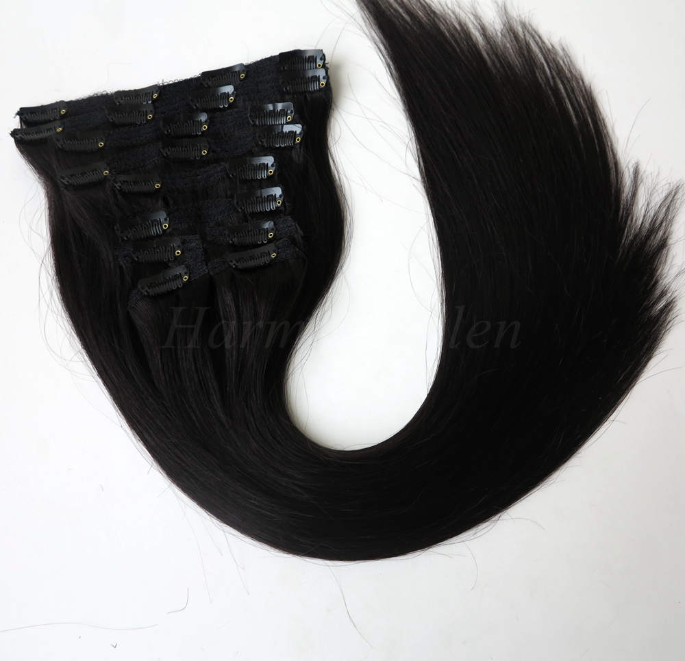 20" 22" Full Head Clip in Human hair extension Black Brown Blonde Color 120g 160g 1set/lot
20" 22" Full Head Clip in Human hair extension Black Brown Blonde Color 120g 160g 1set/lot