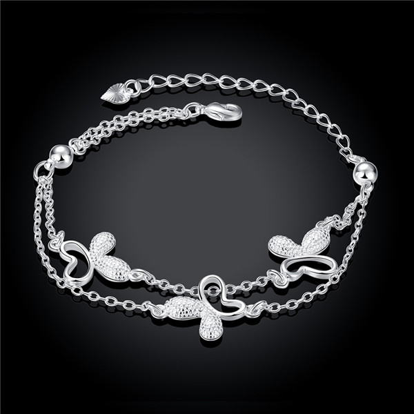 Hot sale christmas gift 925 silver Butterfly Bracelet DFMCH409, Brand new fashion sterling silver plated Chain link bracelets high grade