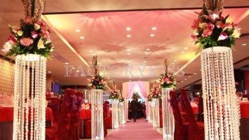 8PCS wedding decoration crystal pillar plinth props flower stand aisle road lead with led light table centerpieces for home wedding hotel party