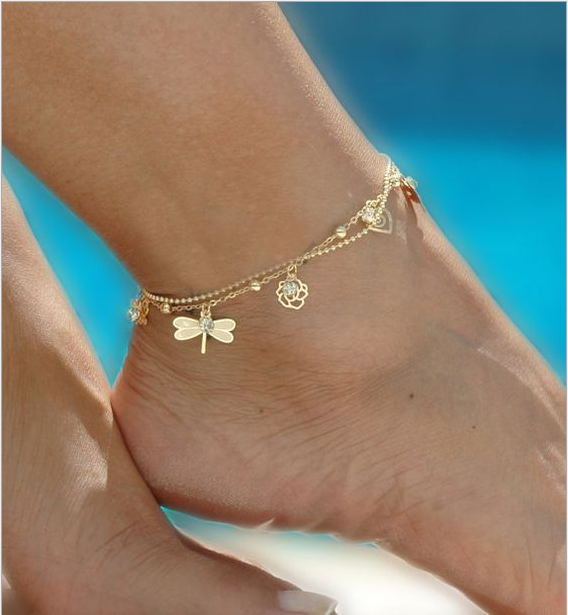 Cheap Barefoot Sandals For Wedding Shoes Sandel Anklet Chain Hottest Stretch Gold Toe Ring Beading Wedding Bridal Bridesmaid Jewelry Foot