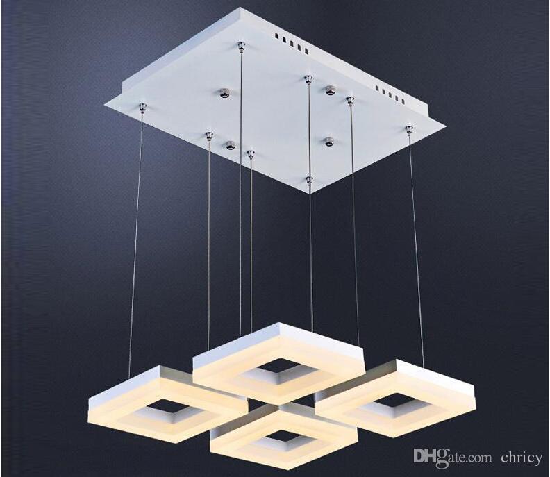 Modern Style Simplicity LED Pendant Lights Metal Acrylic Chandelier Lighting Lamp Fixture for Living Room/Bedroom/Dining Room 3/6 Heads