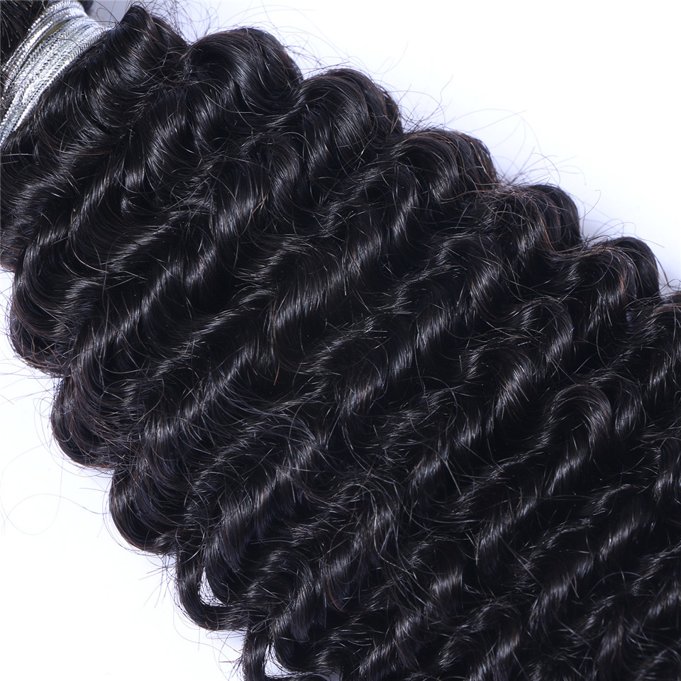 Unprocessed Brazilian Peruvian Indian Malaysiay Human Remy Virgin Hair Kinky Curly Weft Hair Weave Hair Extensions Natural Color 3pcs