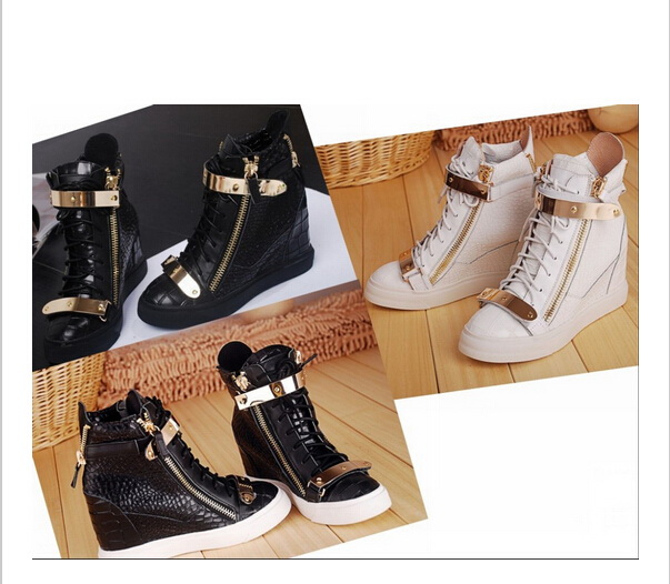 Hot Brand Women Casual Wedges Platform High Top Sneakers White /black Stone Pattern Within the higher Shoes Double iron Zipper Lace up Boots, Color
Hot Brand Women Casual Wedges Platform High Top Sneakers White /black Stone Pattern Within the higher Shoes Double iron Zipper Lace up Boots, Color