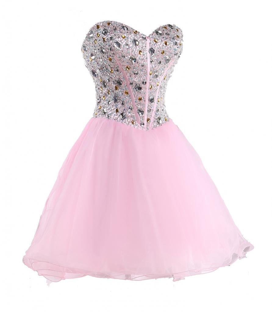 2021 Sexy Sweetheart Blue Back Short Homecoming Dresses Organza Beaded Crystal Lace Up Prom Cocktail Graduation Gown