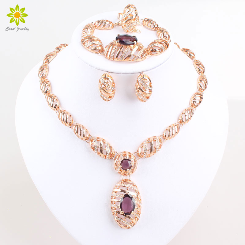 New Design 18K Gold Plated African Costume Fashion Necklace Set Vintage Purple Zircon Charm Women Party Gifts Jewelry Sets
New Design 18K Gold Plated African Costume Fashion Necklace Set Vintage Purple Zircon Charm Women Party Gifts Jewelry Sets