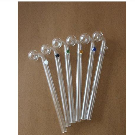 14cm Curved Glas Pipes Glass Oil Burners Pipes Glass Bongs with Six Color Glass Water Pipe