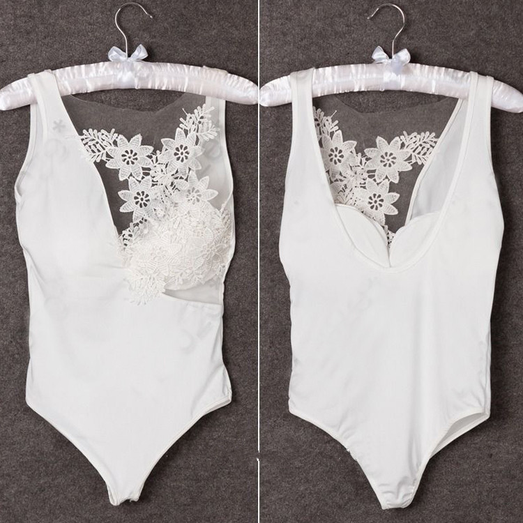 Wholesale-Womens Sexy Bodysuit Bra Crochet Mesh Sheer Lace Sleeveless Tops Blouse