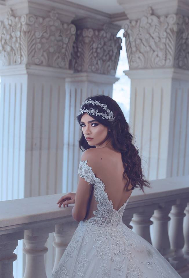 Said Mhamad A-Line Wedding Dress Beaded Full Lace Applique Off Shoulder Sexy Backless Wedding Gowns Custom Made Culture Wedding Dresses