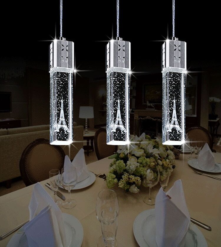 Crystal Bubble Light Eiffel Tower Pendant light Ceiling lamp Bar Dining Room lamparas de techo colgante moderna