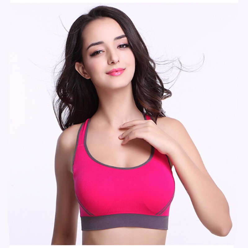 Super Promotion!Professional Sexy Women Sports Bra Stretch Athletic brassiere Push Up Bras Tank Top Seamless Padded Running