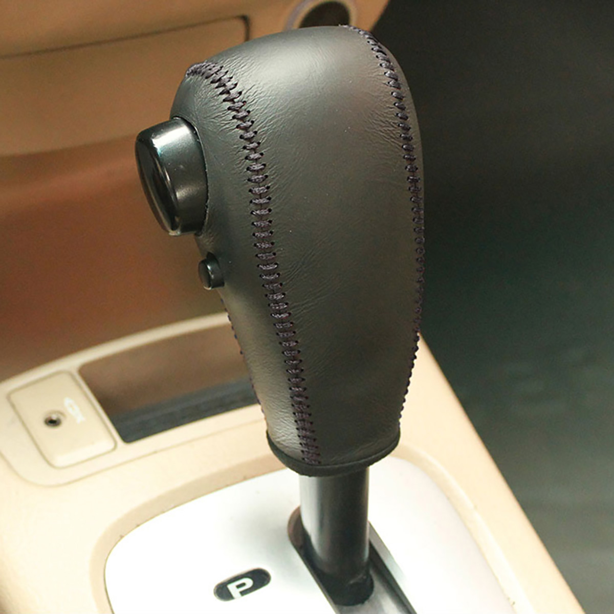 Case for KIA cerato automatic gear cover Car styling Genuine leather Gearshift cover DIY Auto interior decoration