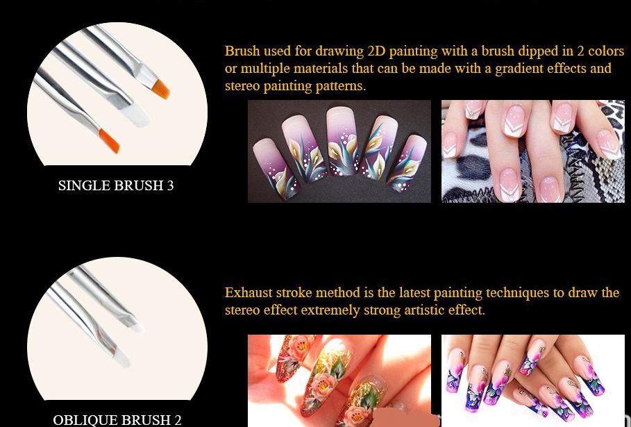20Pcs Beauty Nail Art Design Set Dotting Painting Drawing Polish Brush Nail Art Design Gel Painting Drawing Dotting Pen Polish Brush Set