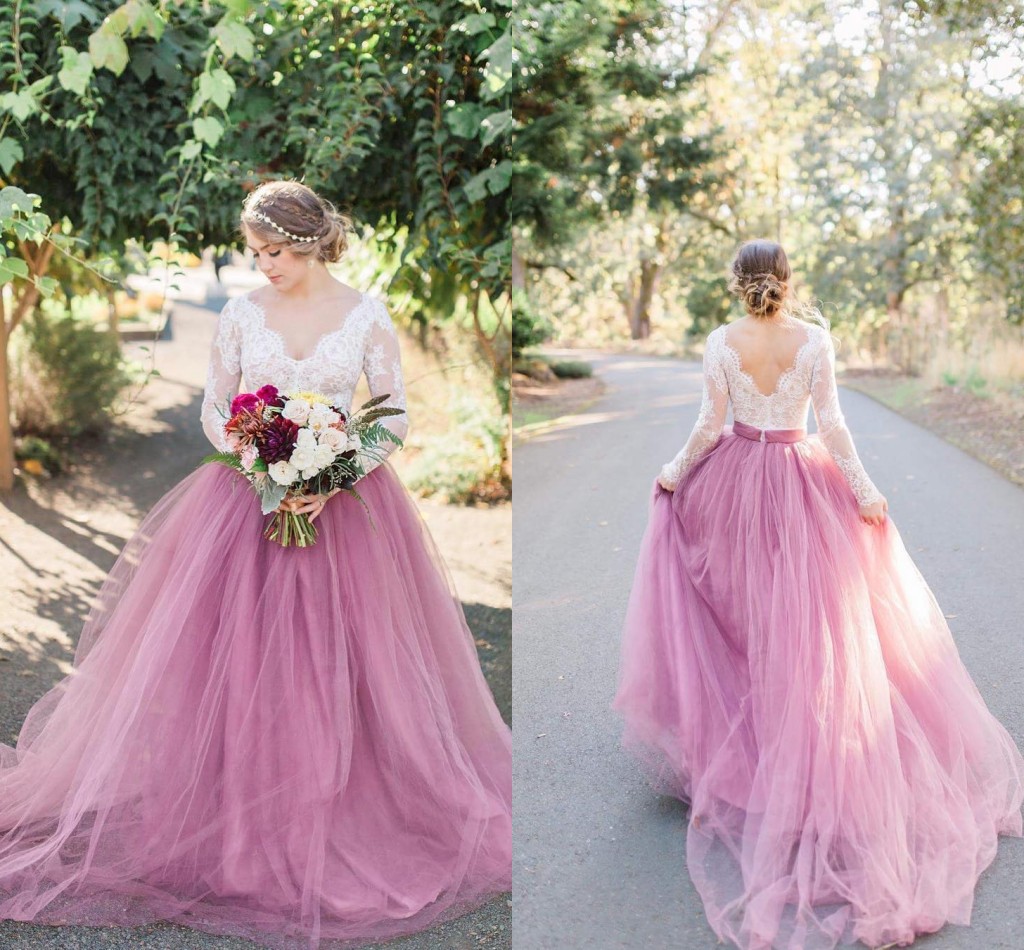 Colorful Wedding Dresses Blush Pink Long Sleeve Sweetheart Lace Vintage Wedding Gowns for Bridal V Back Country robe de mariage, Ivory
Colorful Wedding Dresses Blush Pink Long Sleeve Sweetheart Lace Vintage Wedding Gowns for Bridal V Back Country robe de mariage, Ivory