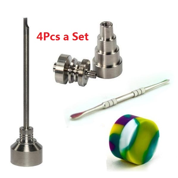 10mm & 14mm 18mm 19mm Adjustable GR2 Titanium Nail Bong Tool Set Domeless Titanium Nail with Carb Cap Dabber Tool Slicone Jar Dab Container
10mm & 14mm 18mm 19mm Adjustable GR2 Titanium Nail Bong Tool Set Domeless Titanium Nail with Carb Cap Dabber Tool Slicone Jar Dab Container