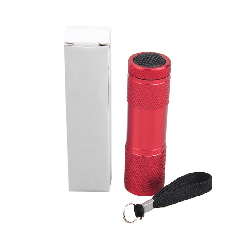 Aluminum Alloy Portable UV Flashlight Violet Light 9 LED 30LM Torch Lamp Mini 4 Color