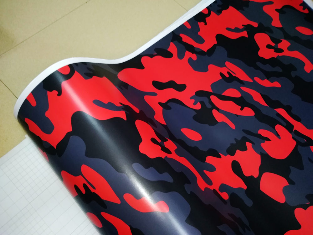 Red Black Gray Snow Camo Vinyl For Car Wrap With Air Release Gloss / Matt Camouflage Stickers Truck graphics self adhesive 1.52X30M (5x98ft)