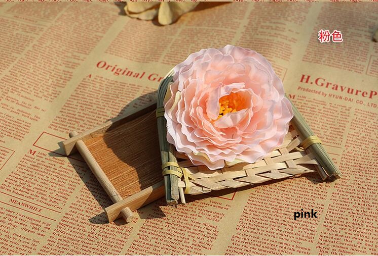 Camellia flower heads artificial flowers 3.8inch diameter camellia sasanqua fake flowers head high quality WR004