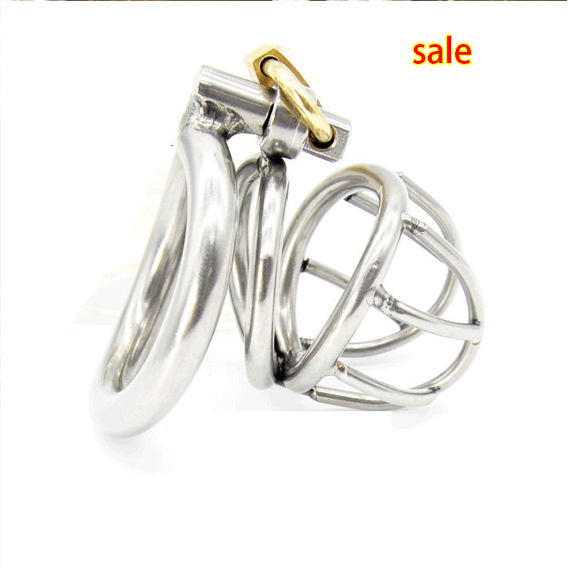 Super Small Male Chastity Device 40MM Adult Cock Cage With Arc-shaped Cock Ring Sex Toys Stainless Steel Chastity Belt