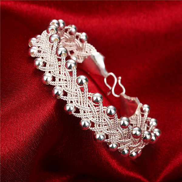 Hot sale christmas gift 925 silver Woven Bracelet DFMCH402,Brand new fashion 925 sterling silver plated Chain link bracelets high grade